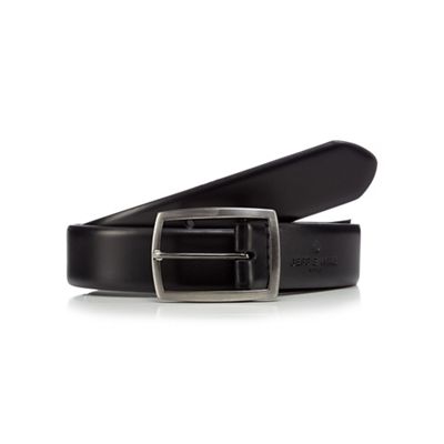 Designer black pin buckle leather belt